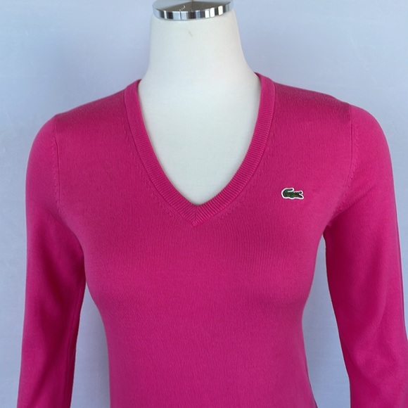 Lacoste Pink Sweater Size 38 3/4in Sleeves - Picture 3 of 13
